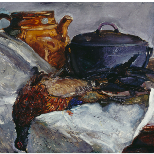 Georges Dufreynnoy, peinture, Nature morte au faisan, 65 x 81 cm, avant 1928