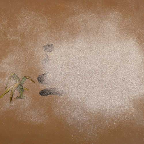 Fabrice Hyber, Acrylique et paillettes, Radioactivité 87, 140 x 200 cm, daté 1987